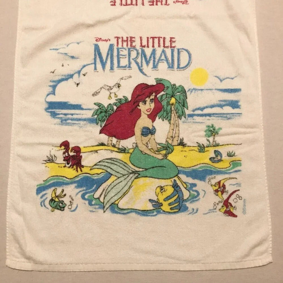 Vintage Disney Little Mermaid Towel Franco Cotton 43.5  x 22 Inch Taiwan - Picture 2 of 16